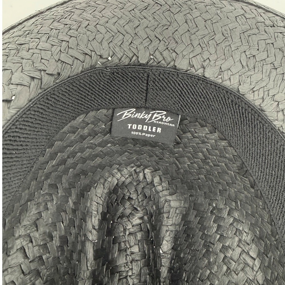 NEW Binky Bro Toddler Barney Patrol (Twilight) Straw Sun Hat Black Chin Strap - Picture 7 of 8